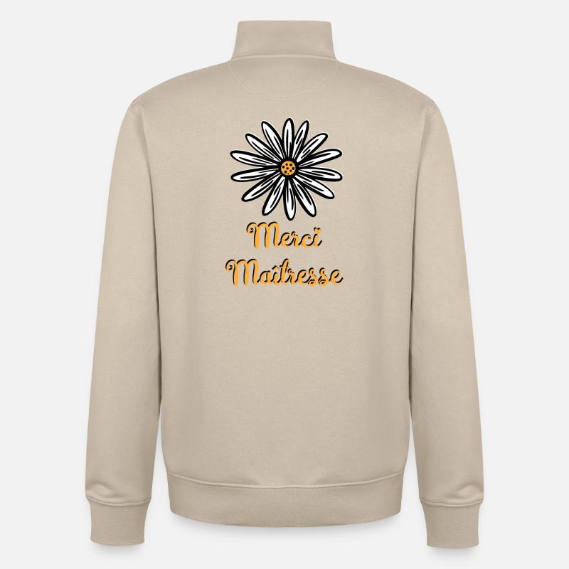 Danke Herrin mit einer Blume - Unisex Organic Zip Sweatshirt von Stanley/Stella - Cremebeige