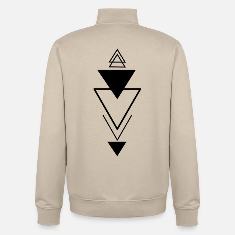 Triangular symbol (black) - Unisex Organic Zip Sweatshirt by Stanley/Stella - desert dust