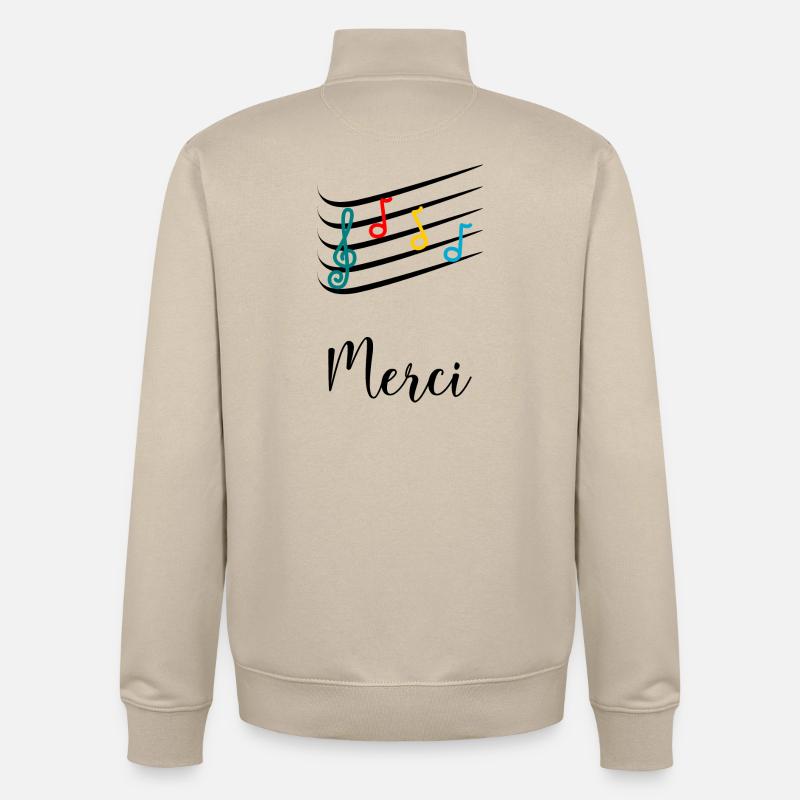MERCI. MAÎTRESSE. MAÎTRE. MERCI MAÎTRESSE - Sweat zippé unisexe en coton bio Stanley/Stella - beige crème