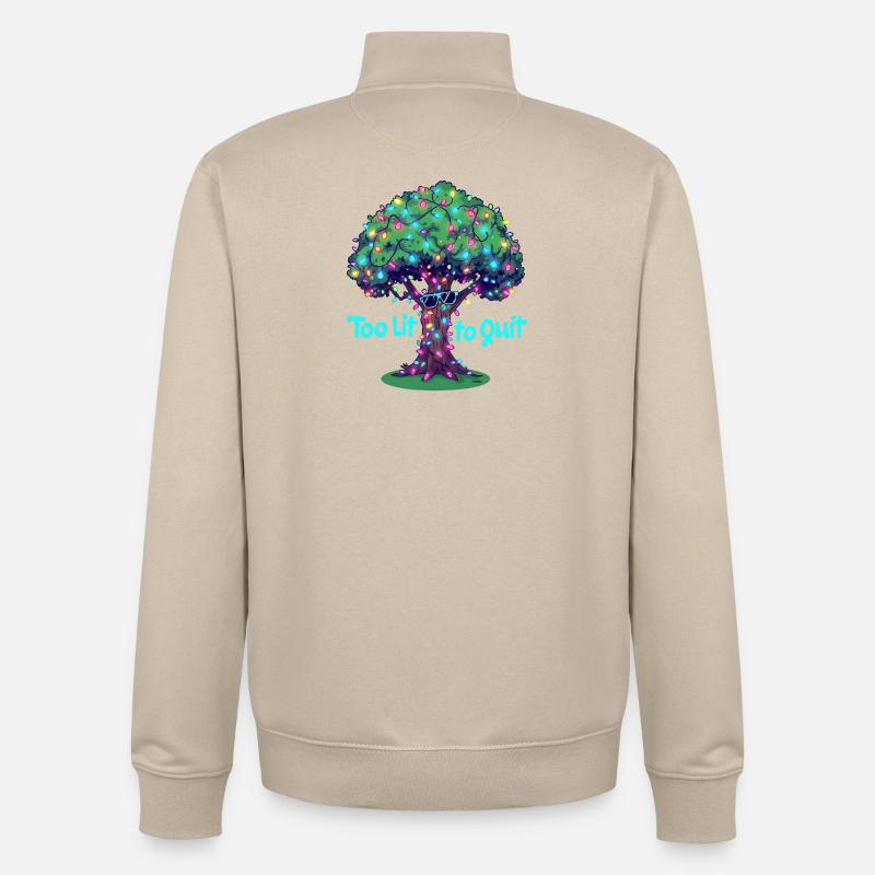 Too Lit to Quit Light Tree - Unisex Organic Zip Sweatshirt by Stanley/Stella - desert dust