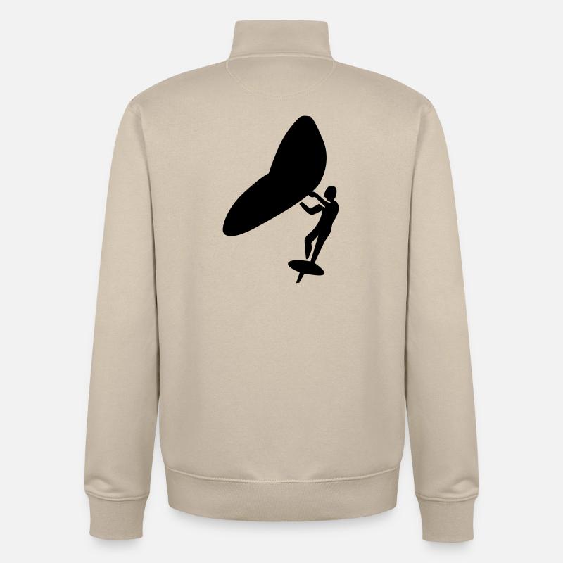 Wingfoil minimalistic logo - Unisex Organic Zip Sweatshirt von Stanley/Stella - Cremebeige
