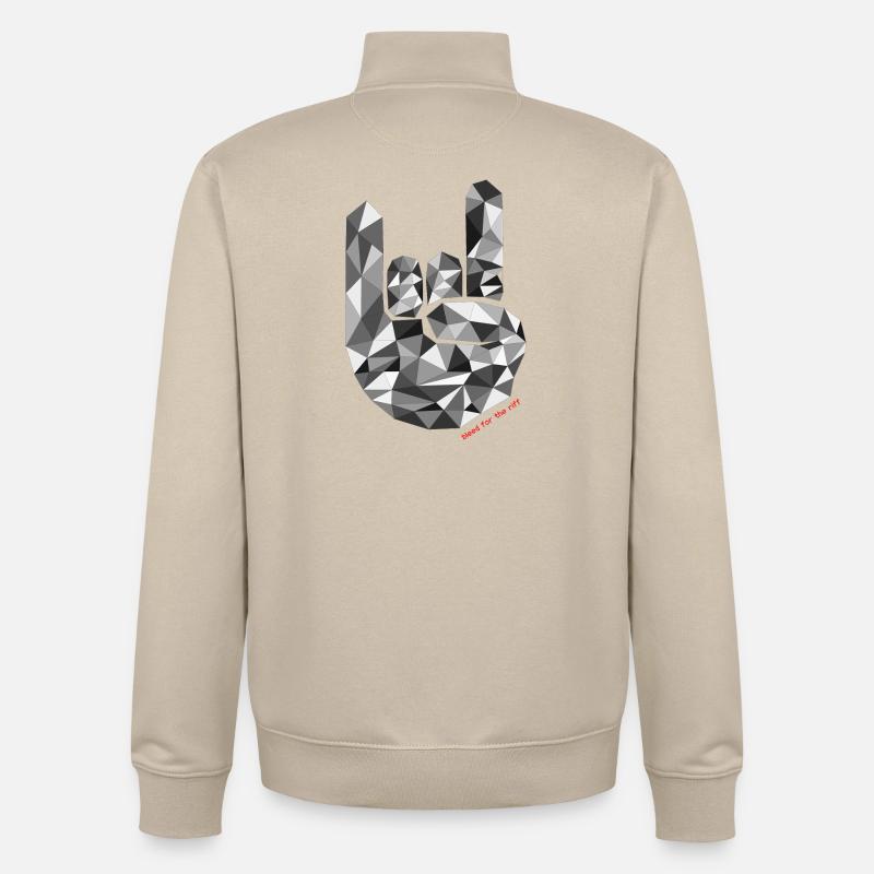 Bleed For The Riff en noir et noir - Sweat zippé unisexe en coton bio Stanley/Stella - beige crème