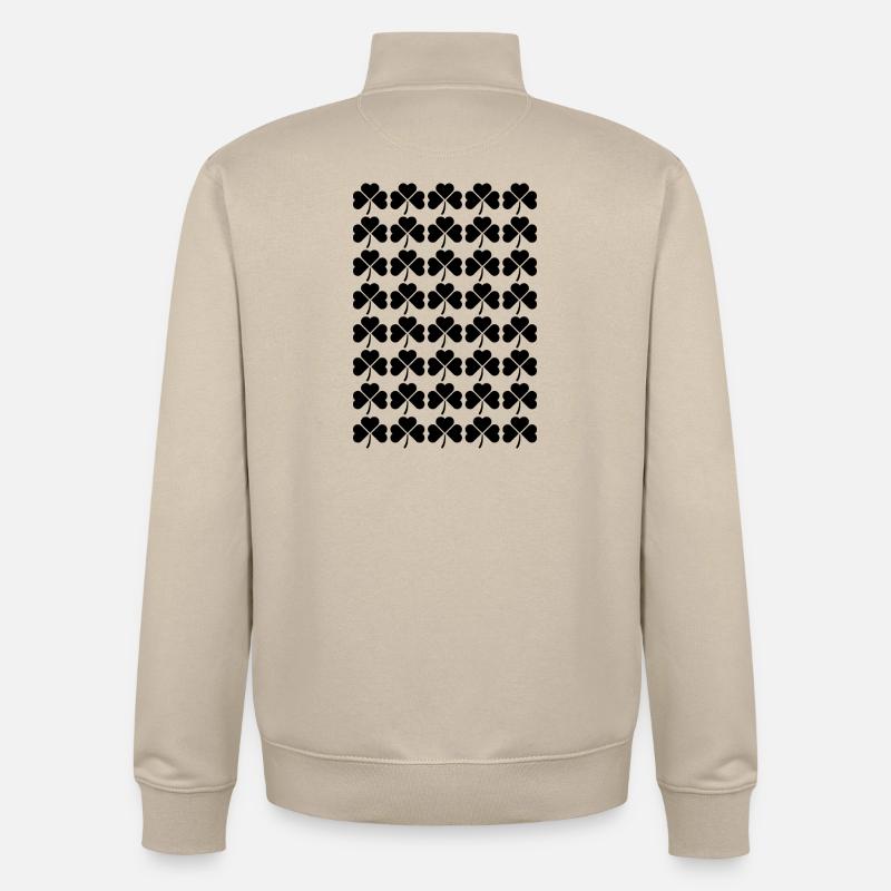 Irish Clover pattern design - Unisex Organic Zip Sweatshirt by Stanley/Stella - desert dust