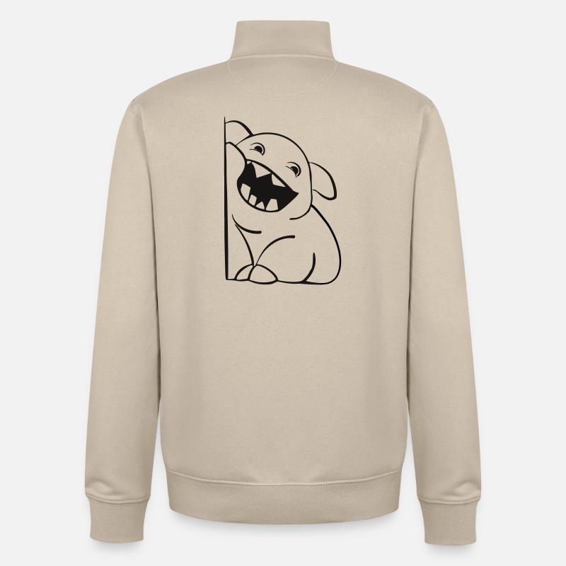 Süßes Monsterchen - Unisex Organic Zip Sweatshirt von Stanley/Stella - Cremebeige