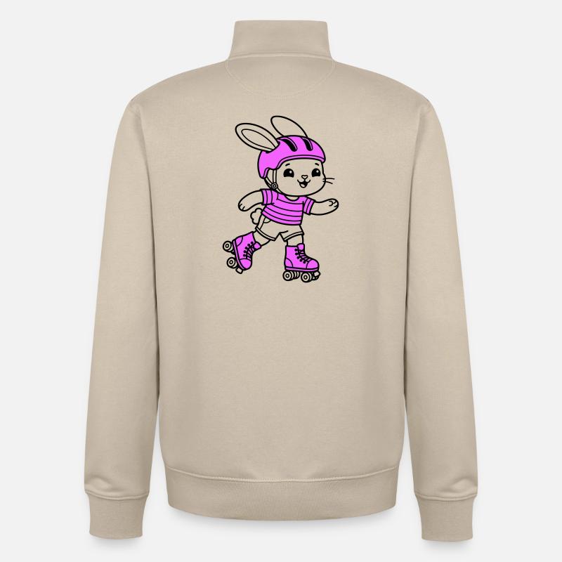 Fille patineuse à roulettes - Sweat zippé unisexe en coton bio Stanley/Stella - beige crème