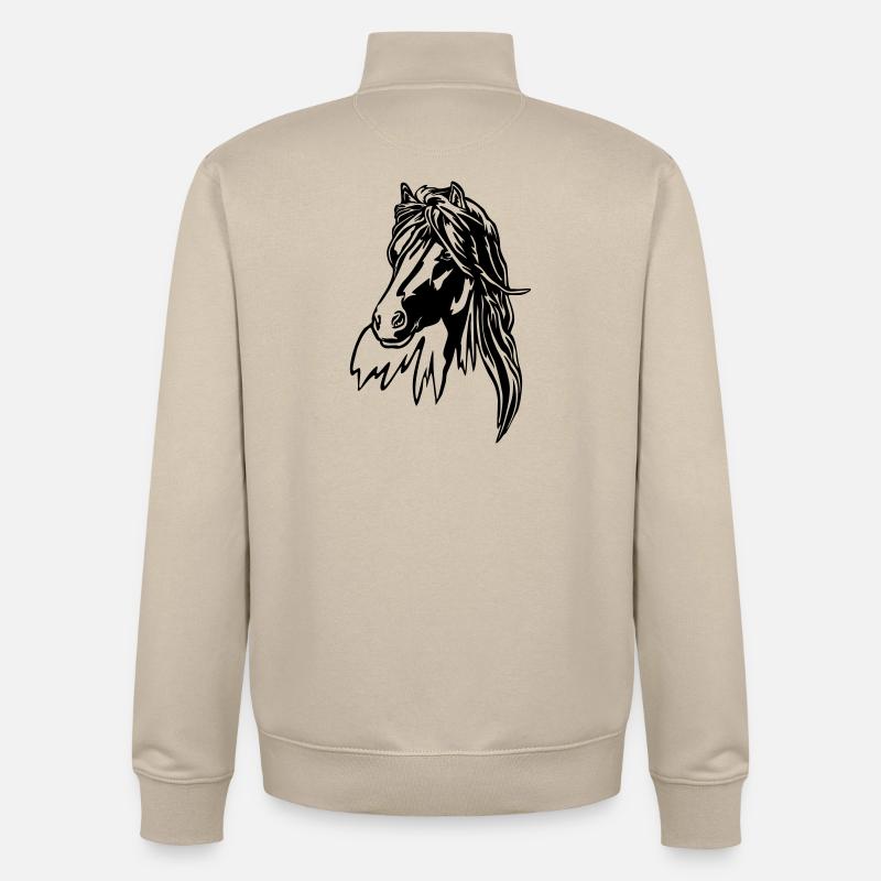 Pferd Kopf - Unisex Organic Zip Sweatshirt von Stanley/Stella - Cremebeige