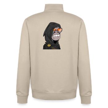 Yeux Lumineux de Singe - Sweat zippé unisexe en coton bio Stanley/Stella - beige crème - Dos - AI Model Male 185 dark (185cm)