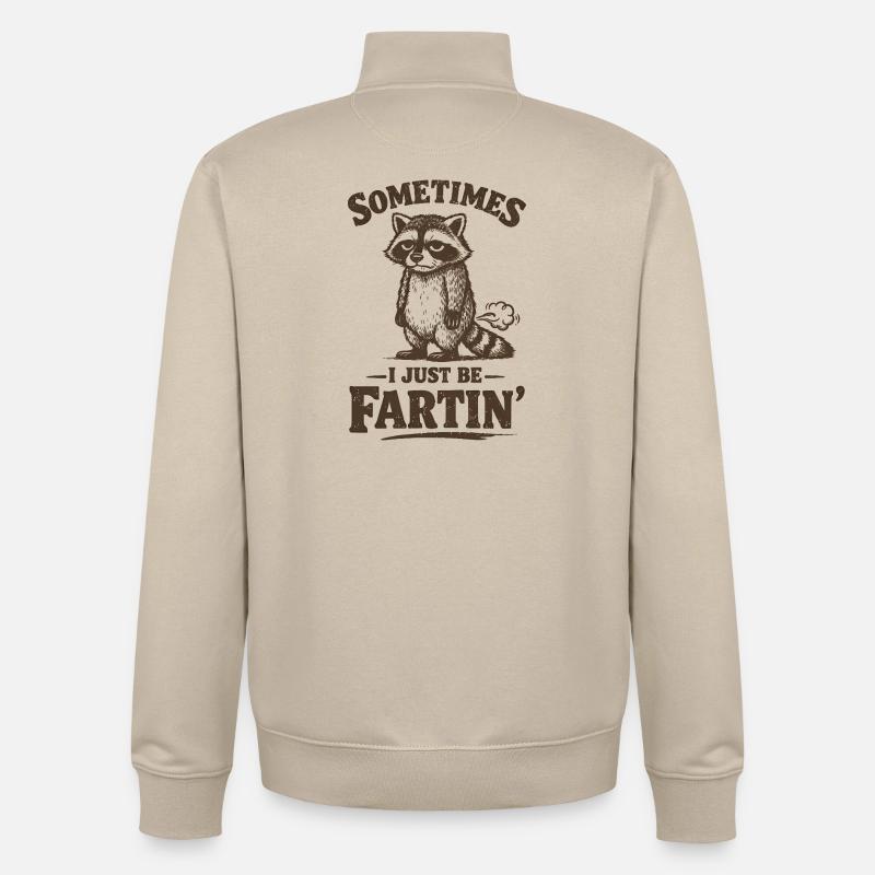 Parfois, je pète simplement. - Sweat zippé unisexe en coton bio Stanley/Stella - beige crème