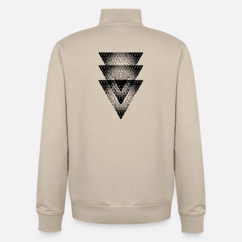 Conception des triangles - Sweat zippé unisexe en coton bio Stanley/Stella - beige crème