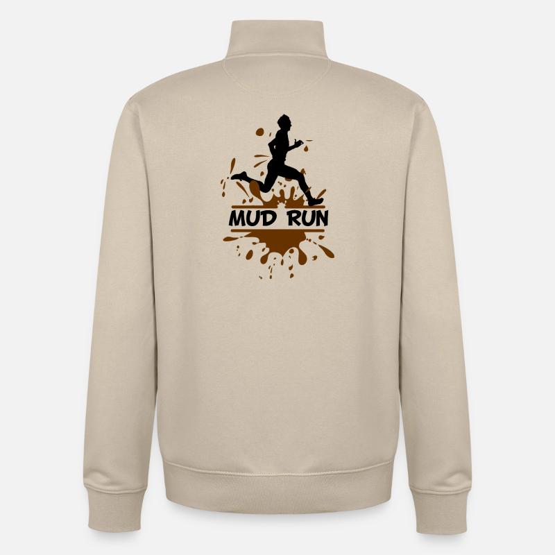 Mud Run Man – Modder Runner - Sweat zippé unisexe en coton bio Stanley/Stella - beige crème