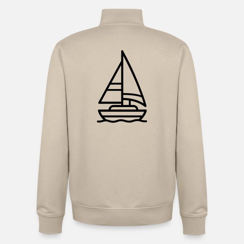 sailing ship - Unisex Organic Zip Sweatshirt by Stanley/Stella - desert dust