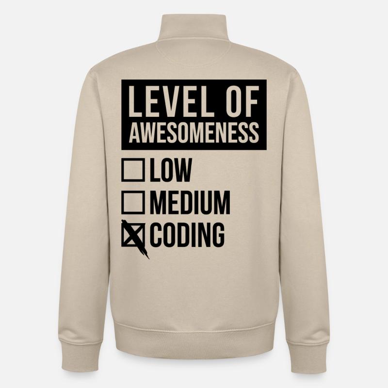 codage - Sweat zippé unisexe en coton bio Stanley/Stella - beige crème