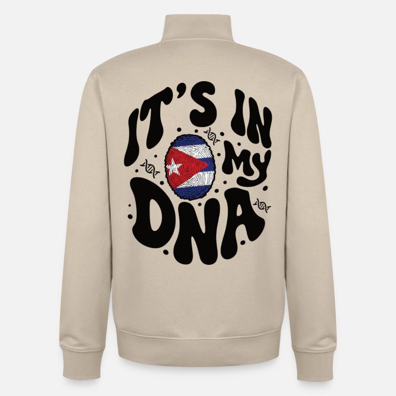 ADN cubain Cuba Drapeau hispanique - Sweat zippé unisexe en coton bio Stanley/Stella - beige crème