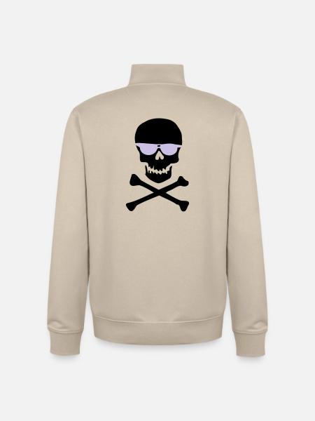 Piratl_mit_brille - Sweat zippé unisexe en coton bio Stanley/Stella - beige crème