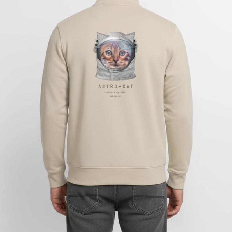 Astro chat Chat de l’espace Chat astronaute Chat dans l’espace Sweat zippé unisexe en coton bio Stanley/Stella