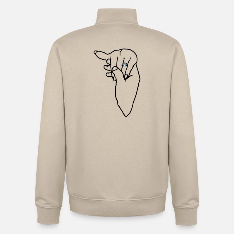 Verlobungs-Ehering-Hand - Unisex Organic Zip Sweatshirt von Stanley/Stella - Cremebeige