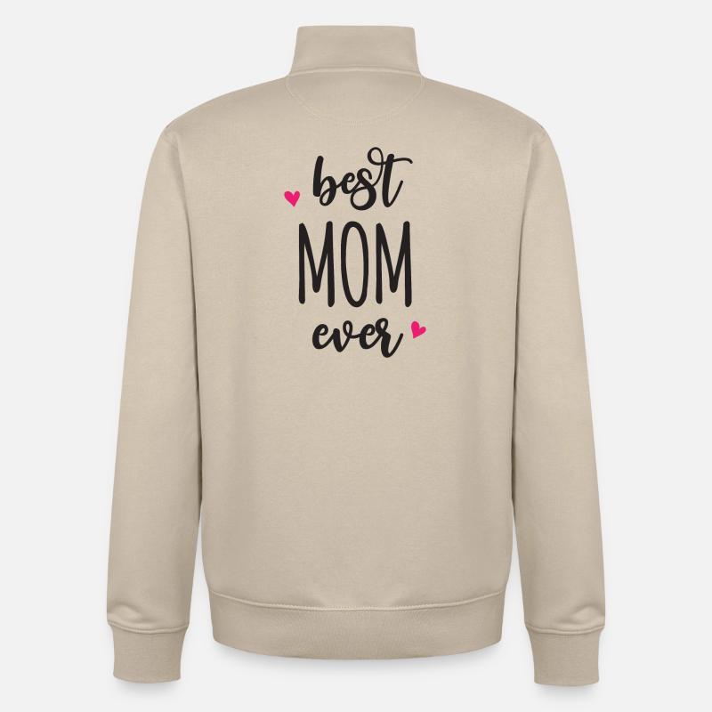Meilleure maman de tous les temps - Sweat zippé unisexe en coton bio Stanley/Stella - beige crème