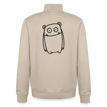 Monster Fröhlich – Lustiges Kawaii Comic Design - Unisex Organic Zip Sweatshirt von Stanley/Stella - Cremebeige - Hinten - AI Model Male 185 dark (185cm)