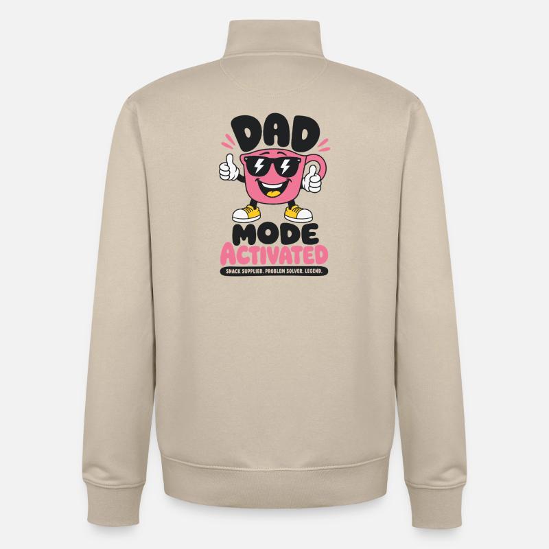 Best Dad Ever Coffee Saying - Unisex Organic Zip Sweatshirt by Stanley/Stella - desert dust