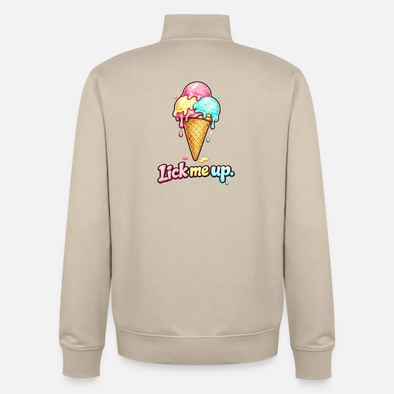 Lécher une glace - Sweat zippé unisexe en coton bio Stanley/Stella - beige crème