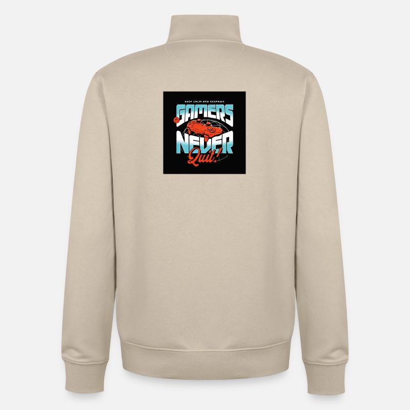 Gamers Never Quit Controller - Unisex Organic Zip Sweatshirt von Stanley/Stella - Cremebeige