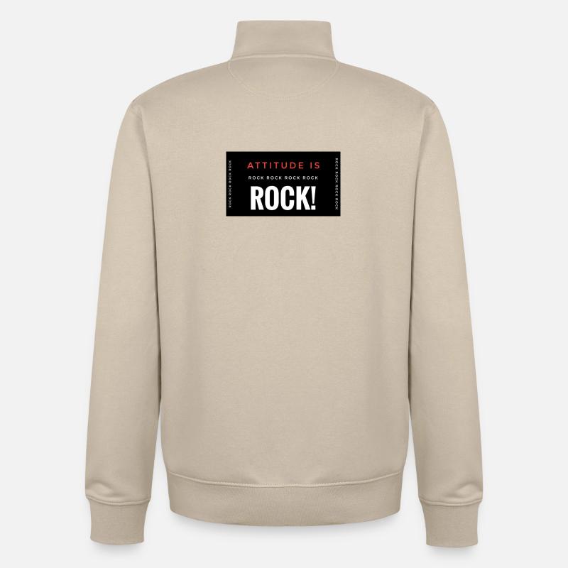 Hard Attitude Rock Affiche Description - Sweat zippé unisexe en coton bio Stanley/Stella - beige crème