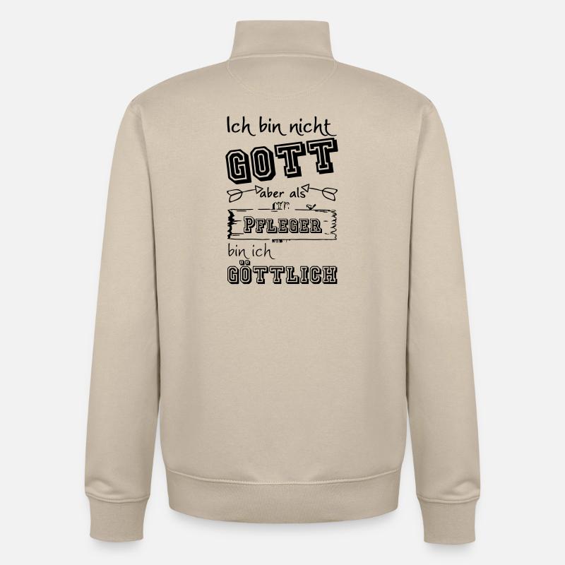 Göttlicher Pfleger Geschenk - Unisex Organic Zip Sweatshirt von Stanley/Stella - Cremebeige