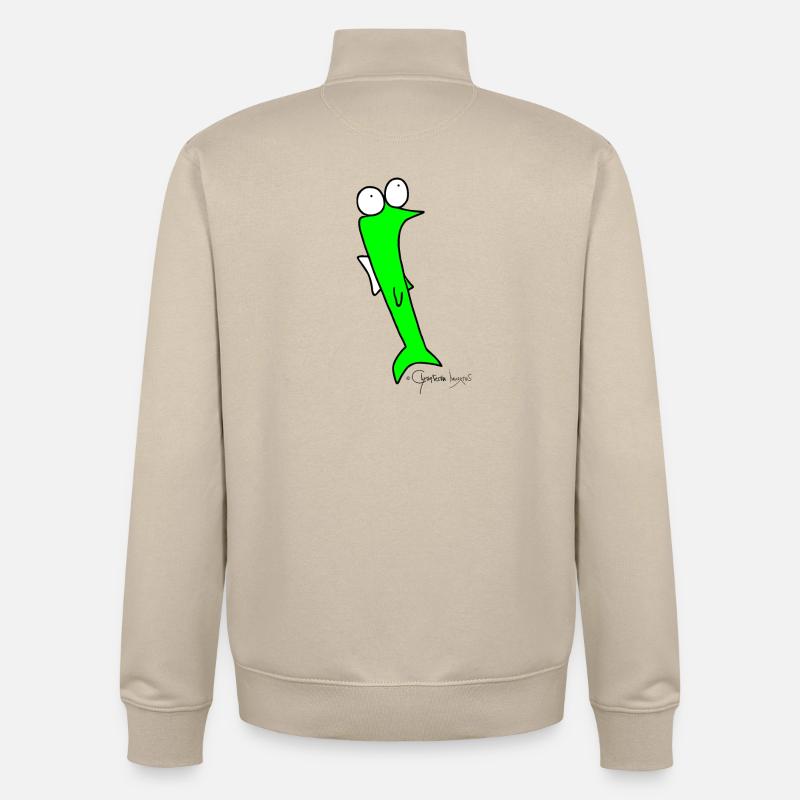 Cafard - Piscis Rutilus - Sweat zippé unisexe en coton bio Stanley/Stella - beige crème