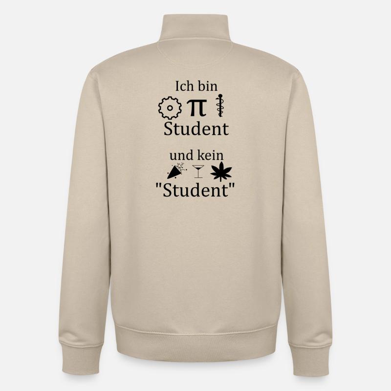 Unispruch "Ich bin MINT Student" Studenten - Unisex Organic Zip Sweatshirt von Stanley/Stella - Cremebeige