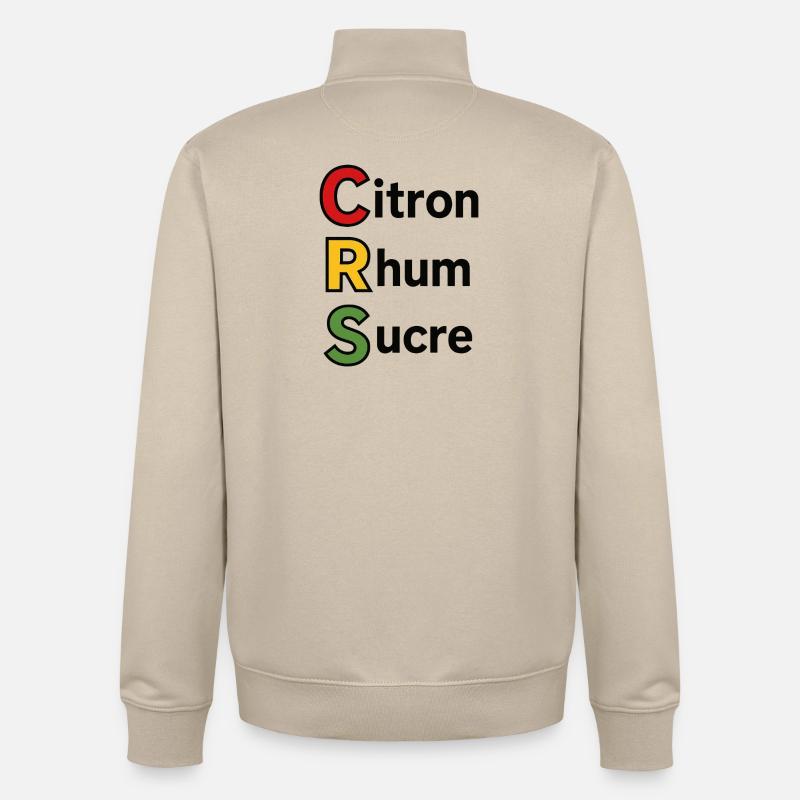 Zitrone, Rum, Zucker - Unisex Organic Zip Sweatshirt von Stanley/Stella - Cremebeige