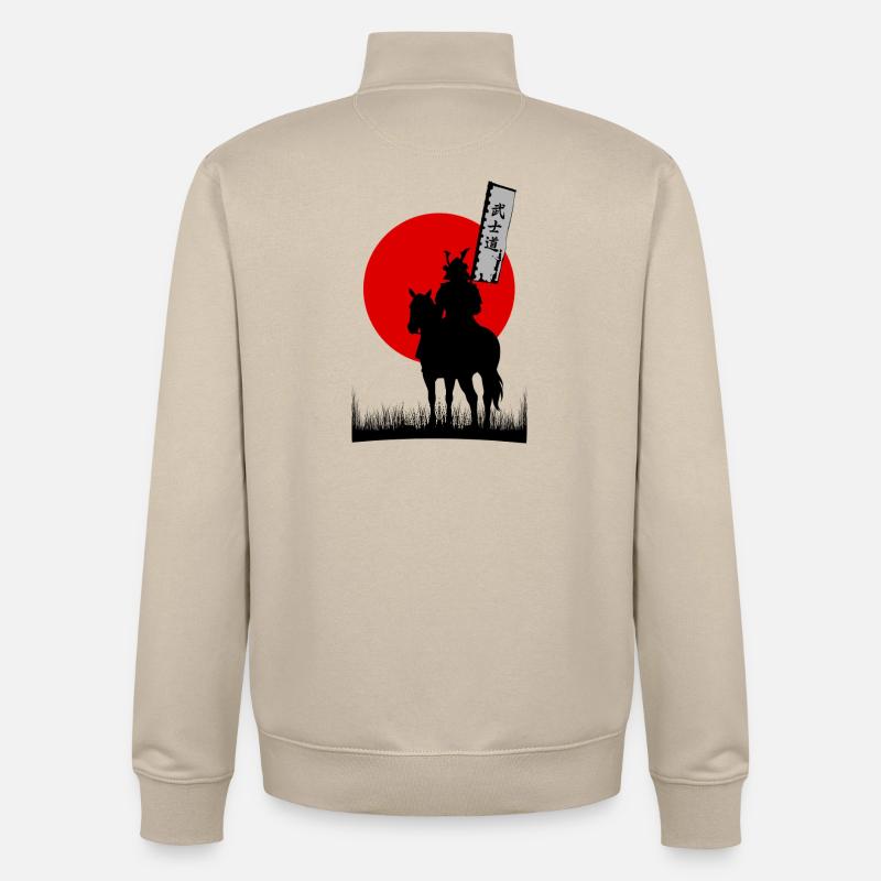 BUSHIDO, SAMURAI-KRIEGER-CODE | 8K SAUBERE SILHOUTTE - Unisex Organic Zip Sweatshirt von Stanley/Stella - Cremebeige