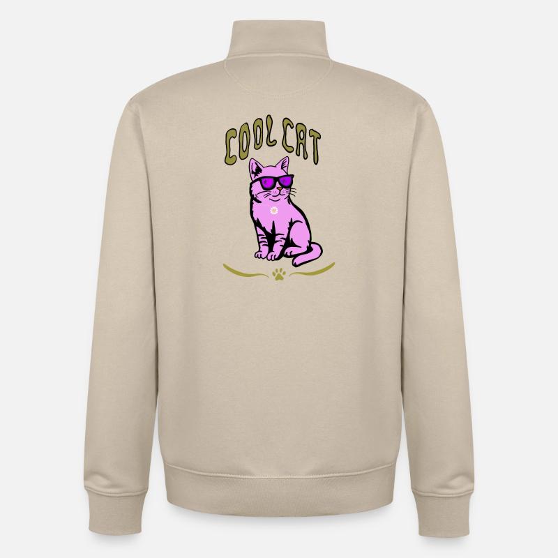 Style de lunettes de soleil chat rose - Sweat zippé unisexe en coton bio Stanley/Stella - beige crème