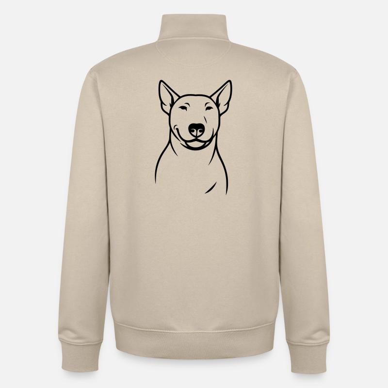 Silhouette stylisée du Bull Terrier - Sweat zippé unisexe en coton bio Stanley/Stella - beige crème
