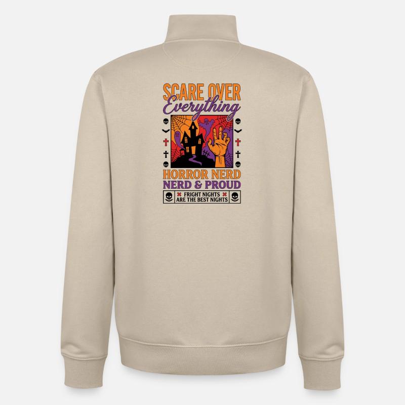 Horror Nerd Pride Design - Unisex Organic Zip Sweatshirt by Stanley/Stella - desert dust