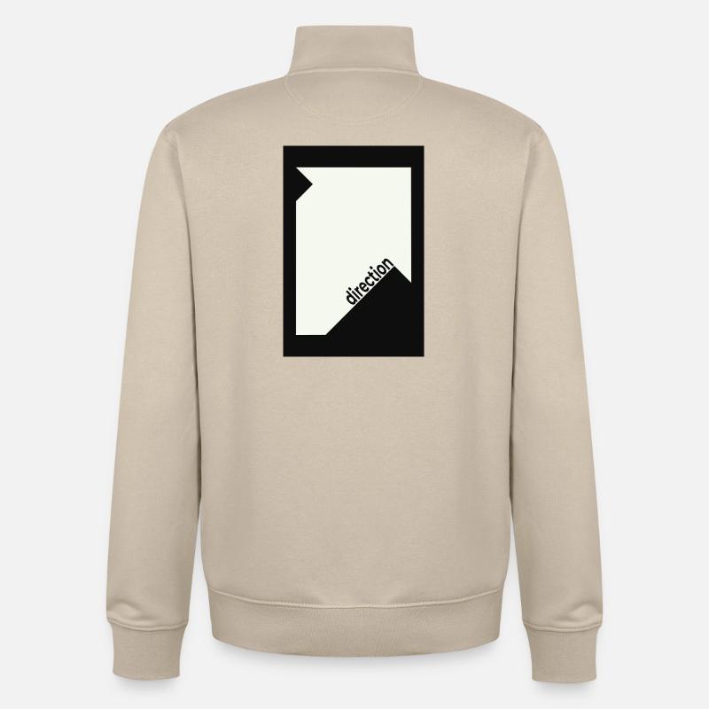 Direction Poster Schwarz – Minimal Statement - Unisex Organic Zip Sweatshirt von Stanley/Stella - Cremebeige