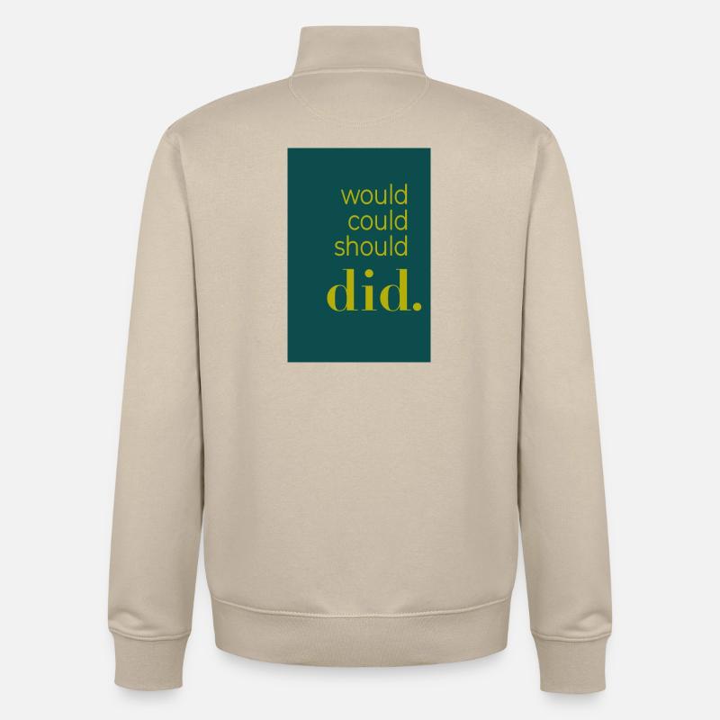 Did should could would Poster Design - Sweat zippé unisexe en coton bio Stanley/Stella - beige crème