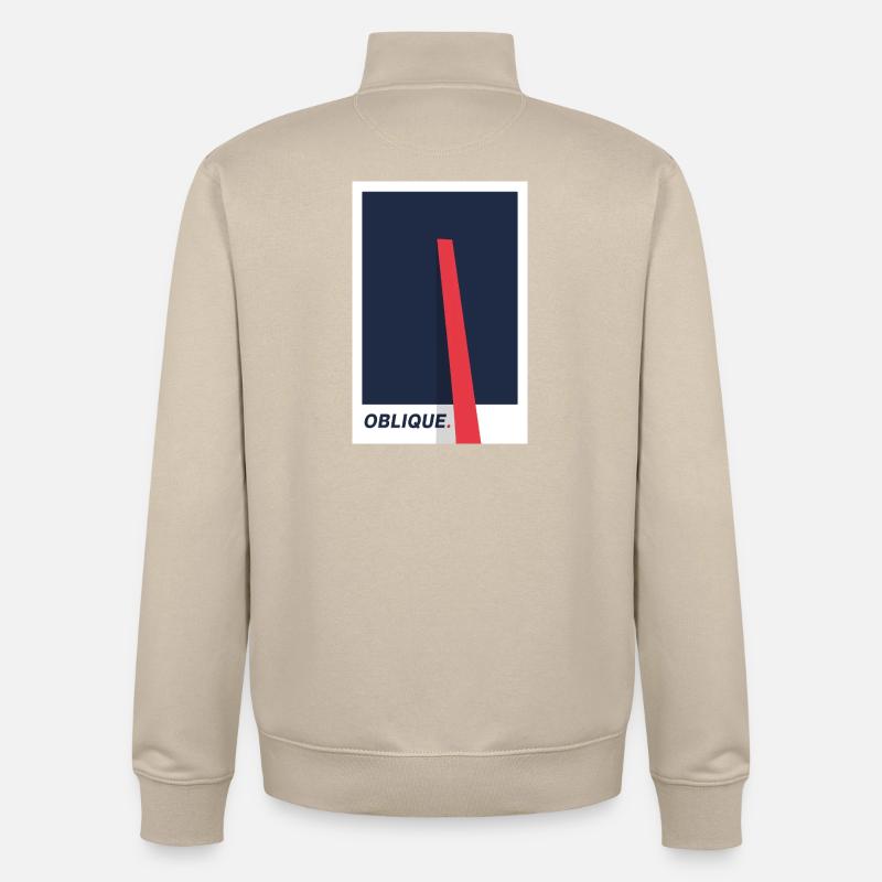Oblique. Modernes Typografie Statement - Unisex Organic Zip Sweatshirt von Stanley/Stella - Cremebeige