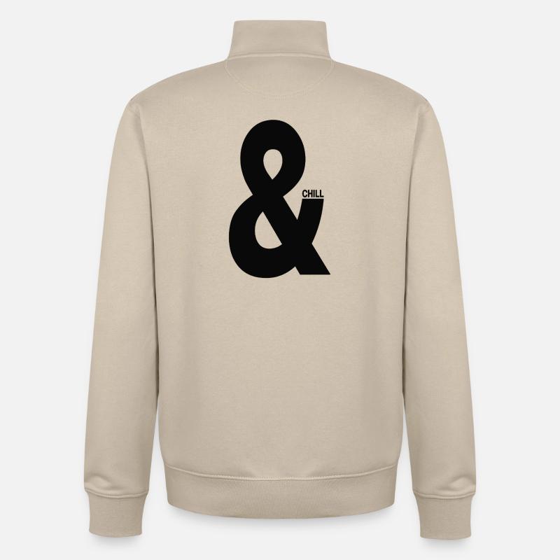 Et & Chill Typographie Minimale - Sweat zippé unisexe en coton bio Stanley/Stella - beige crème