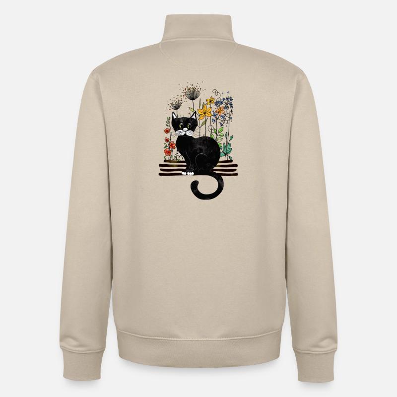 chat - Sweat zippé unisexe en coton bio Stanley/Stella - beige crème