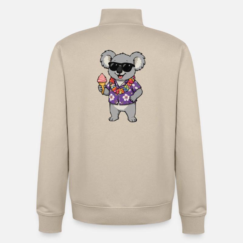 Koala Hawaii Eis - Unisex Organic Zip Sweatshirt von Stanley/Stella - Cremebeige