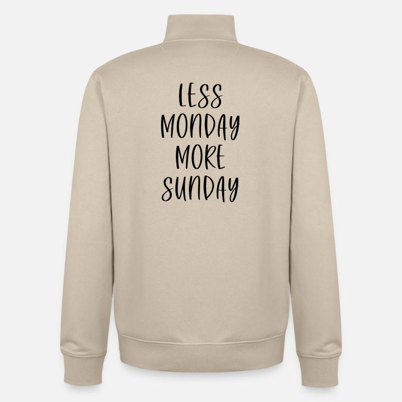 Moins Lundi Plus Dimanche - Sweat zippé unisexe en coton bio Stanley/Stella - beige crème