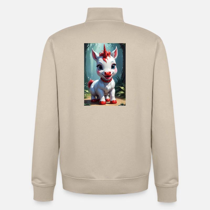 Süßes Einhorn - Unisex Organic Zip Sweatshirt von Stanley/Stella - Cremebeige