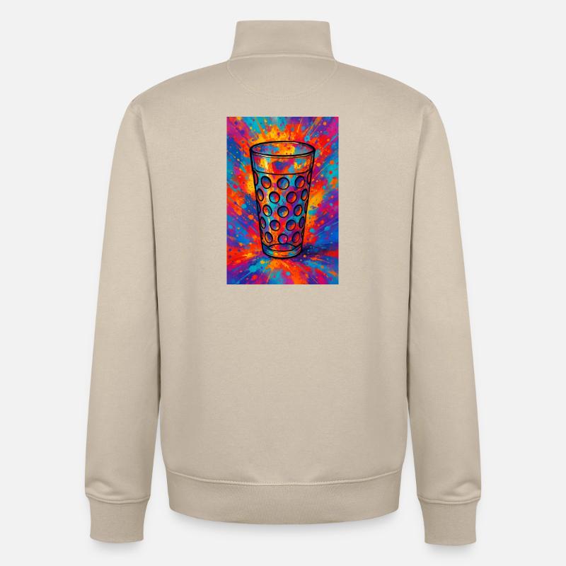 Dubbeglas Explosion - Unisex Organic Zip Sweatshirt von Stanley/Stella - Cremebeige
