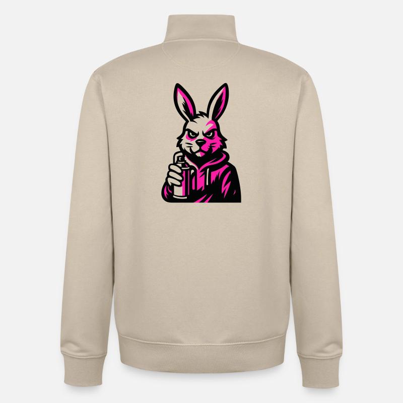 Graffity Rabbit - Unisex Organic Zip Sweatshirt von Stanley/Stella - Cremebeige