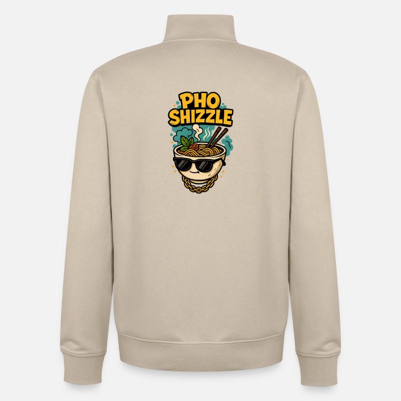 Bol de pho chill avec style - Sweat zippé unisexe en coton bio Stanley/Stella - beige crème