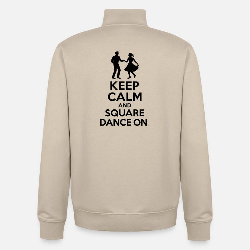 Keep Calm and Square Dance On - Unisex Organic Zip Sweatshirt von Stanley/Stella - Cremebeige