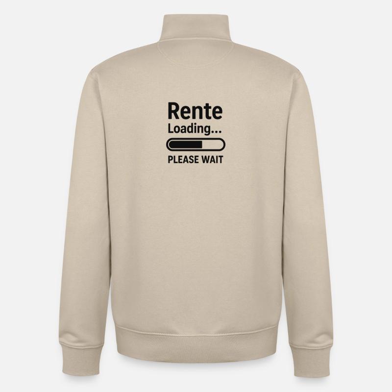 Drôle de dicton de pension avec barre de progrès - Sweat zippé unisexe en coton bio Stanley/Stella - beige crème