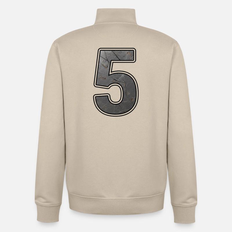 Conception de Rusty 5 - Sweat zippé unisexe en coton bio Stanley/Stella - beige crème