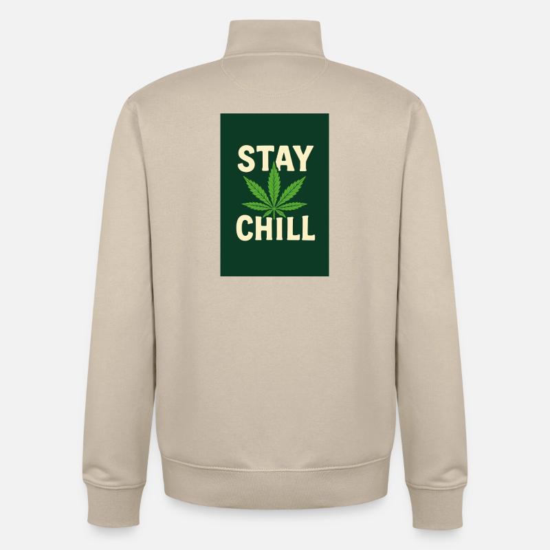 Stay Chill Cannabis Leaf - Unisex Organic Zip Sweatshirt by Stanley/Stella - desert dust