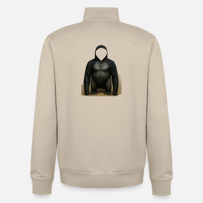 Shadow Gorilla Kapuzenpullover Design - Unisex Organic Zip Sweatshirt von Stanley/Stella - Cremebeige